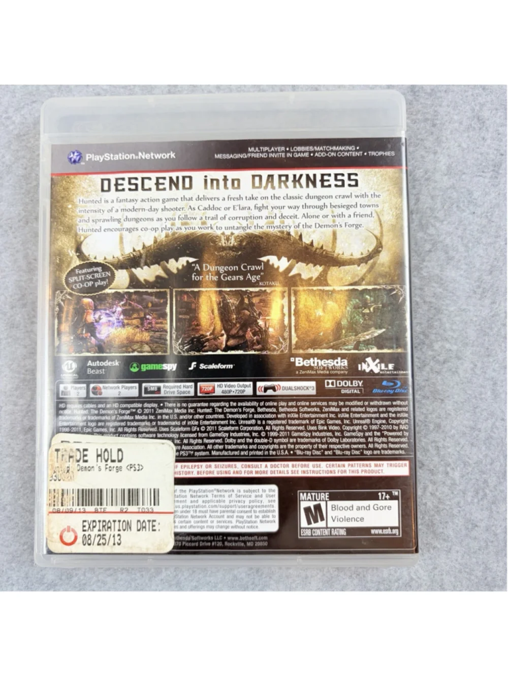 Hunted: The Demon's Forge (Sony PlayStation 3, 2011) CIB tested